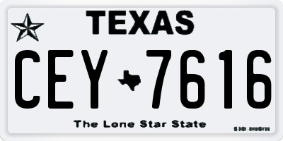 TX license plate CEY7616