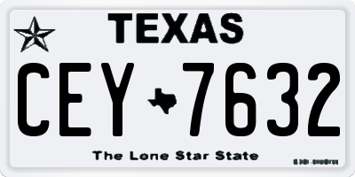 TX license plate CEY7632