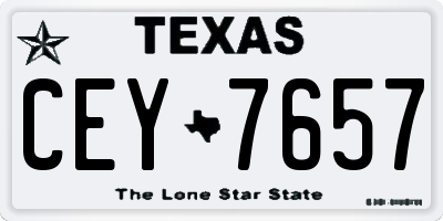 TX license plate CEY7657