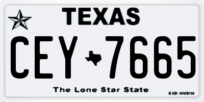 TX license plate CEY7665