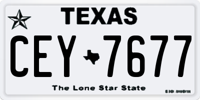 TX license plate CEY7677