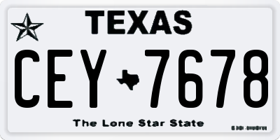 TX license plate CEY7678
