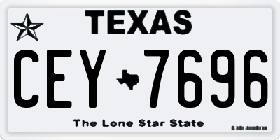 TX license plate CEY7696