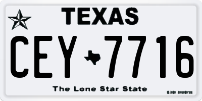 TX license plate CEY7716