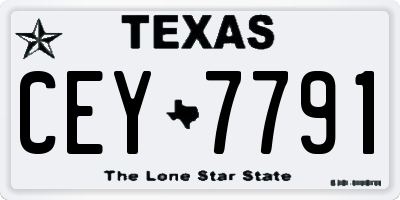 TX license plate CEY7791
