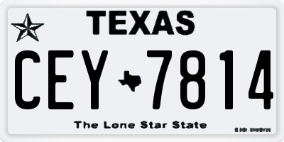 TX license plate CEY7814