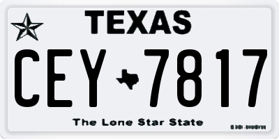 TX license plate CEY7817