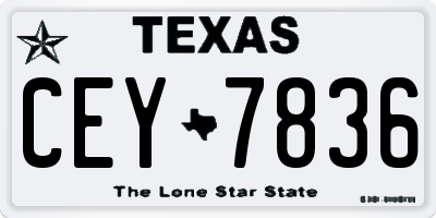 TX license plate CEY7836