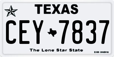 TX license plate CEY7837