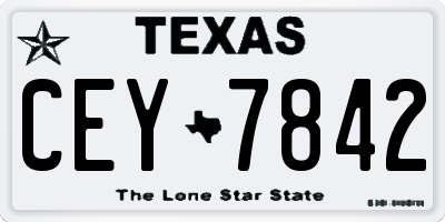 TX license plate CEY7842