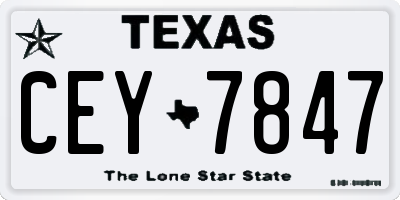 TX license plate CEY7847
