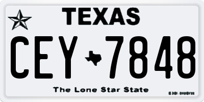 TX license plate CEY7848