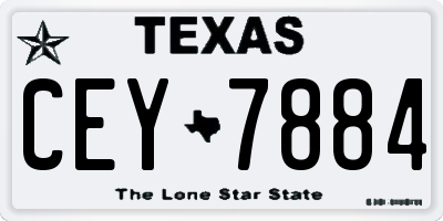 TX license plate CEY7884