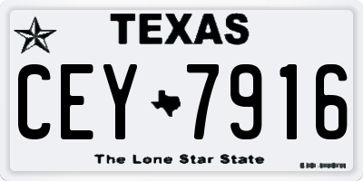 TX license plate CEY7916