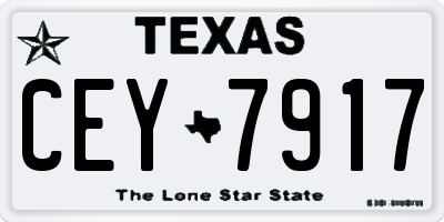 TX license plate CEY7917