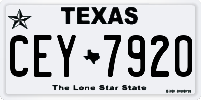 TX license plate CEY7920