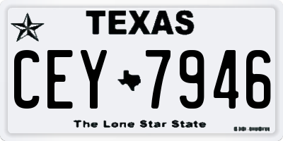 TX license plate CEY7946