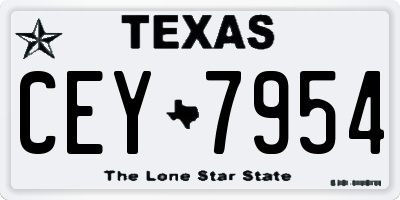 TX license plate CEY7954
