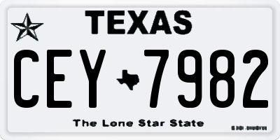 TX license plate CEY7982