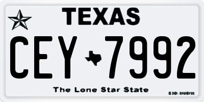 TX license plate CEY7992