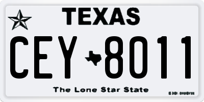 TX license plate CEY8011