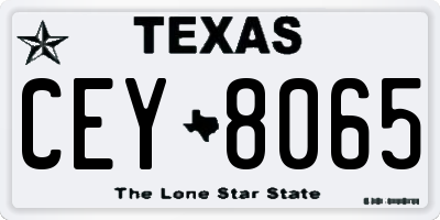 TX license plate CEY8065
