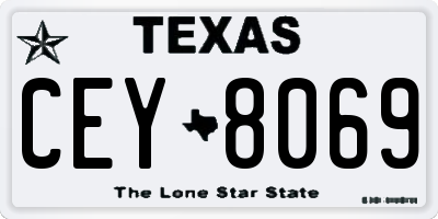 TX license plate CEY8069