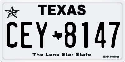TX license plate CEY8147