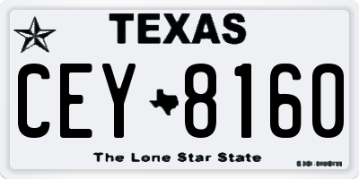 TX license plate CEY8160