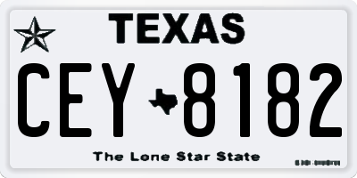TX license plate CEY8182