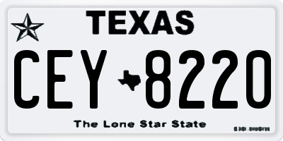 TX license plate CEY8220
