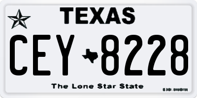 TX license plate CEY8228