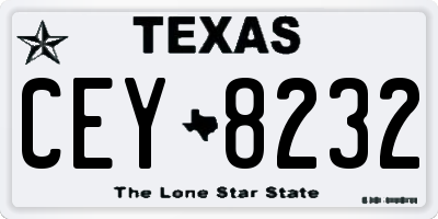 TX license plate CEY8232