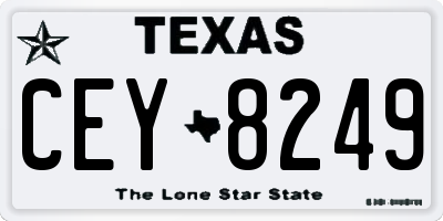 TX license plate CEY8249