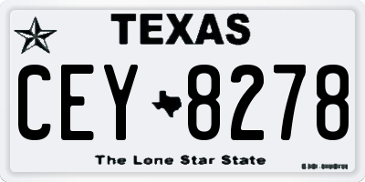 TX license plate CEY8278