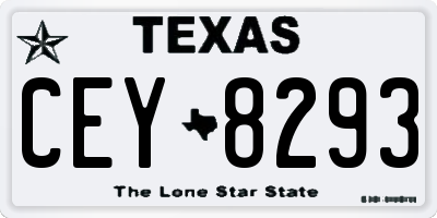 TX license plate CEY8293
