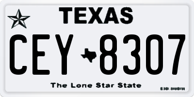 TX license plate CEY8307