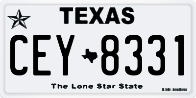TX license plate CEY8331