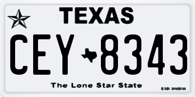 TX license plate CEY8343