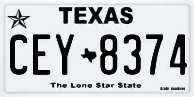 TX license plate CEY8374