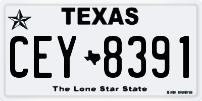 TX license plate CEY8391