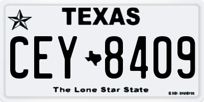 TX license plate CEY8409