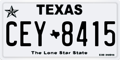 TX license plate CEY8415