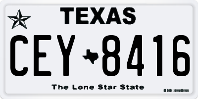 TX license plate CEY8416