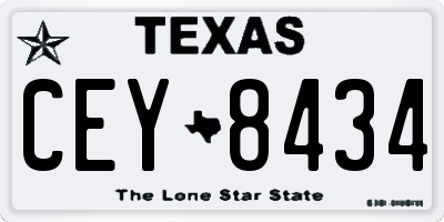 TX license plate CEY8434