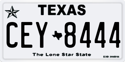 TX license plate CEY8444