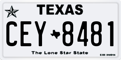 TX license plate CEY8481
