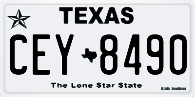 TX license plate CEY8490