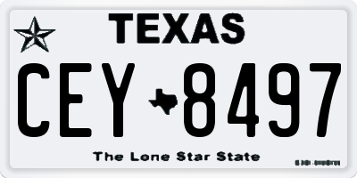 TX license plate CEY8497
