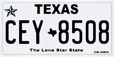TX license plate CEY8508